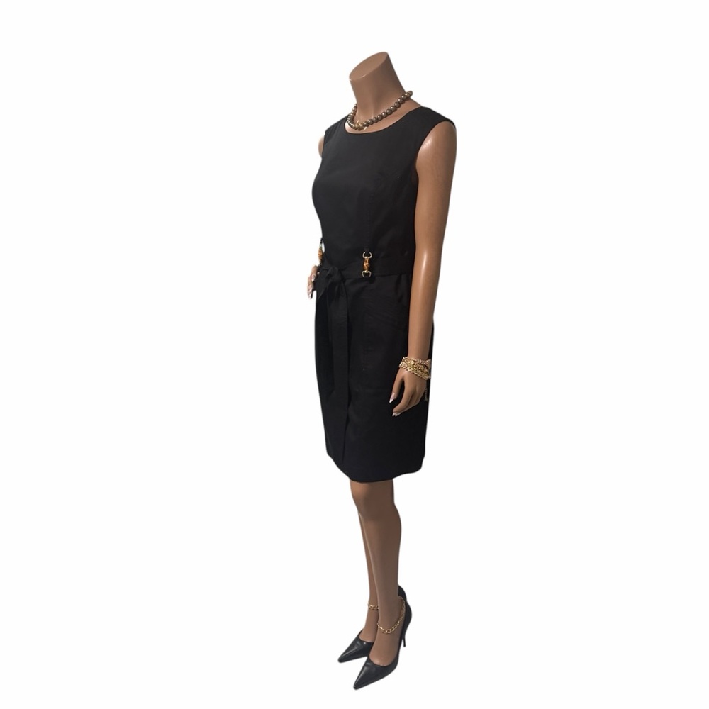 Sleek Black Sleeveless Tie-Waist Dress☑️ - Picture 7 of 8